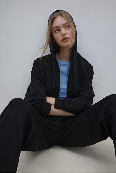 Stradivarius Yumuşak dokulu fermuarlı sweatshirt