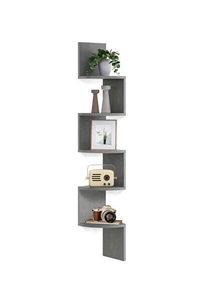 VASAGLE Wall Shelf, Particle Board, Grey, 20 x 20 x 126 cm
