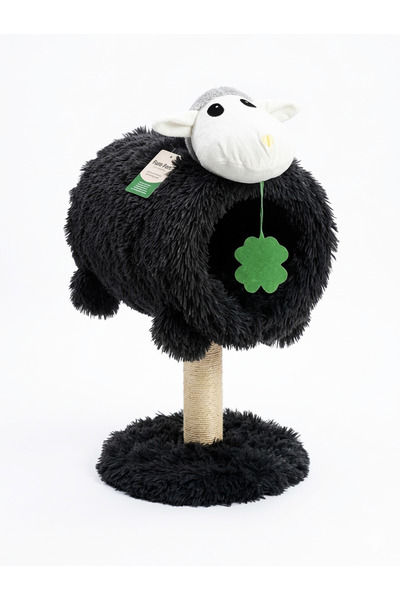 Zolux |   شجرة قطط ييتي على شكل خروف - رمادي - عمود خدش فاخر مع سرير