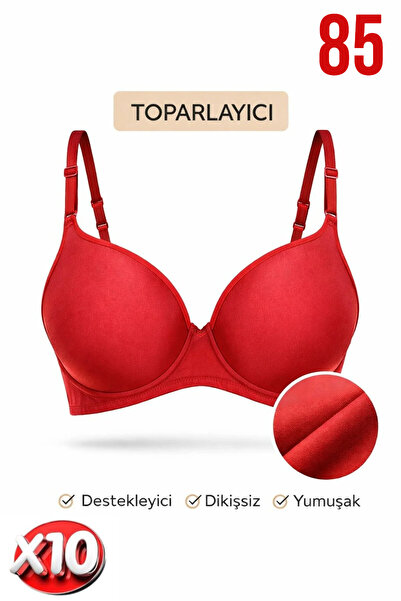 PRUSA İÇ GİYİM Women's Padded (Supported) B Wired t Shaping / Sculpting Red B...
