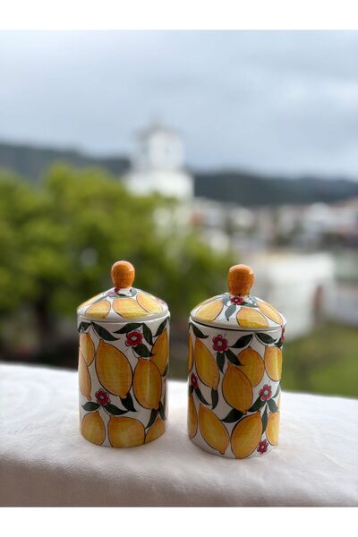 Ayosse Handmade 16 cm Set of 2 Ceramic Spice Jars