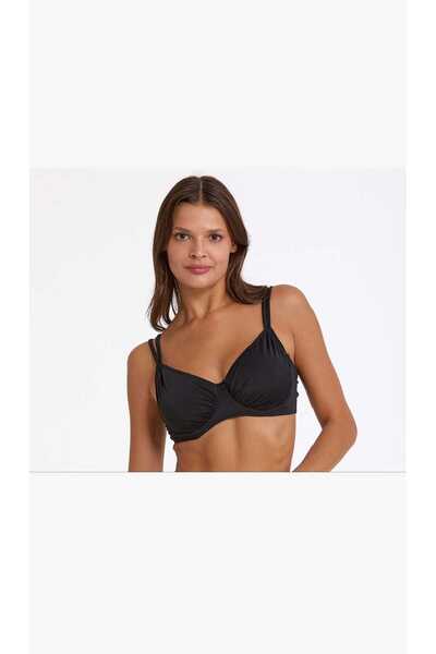 RAPAPA Top de bikini negru cu suporturi-1110-3000