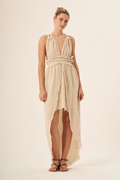 Whitefin فستان غالاتيا تانغا الطويل