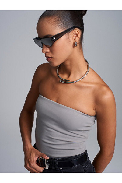 Dilvin 20659 Strapless Top-Grey