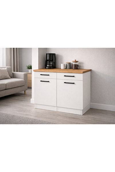 Tdesigno Ayça 2 Kapaklı-2 Çekmeceli Mutfak Alt Modül -120 cm - Çok Amaçlı Dol...