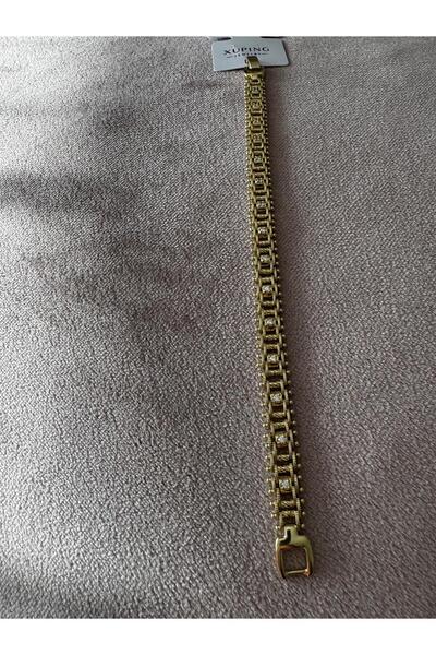 XUPING JEWELRY Nk Jewelry Stone Detailed 20 cm Xp Stamped Non-Tarnish Bracelet
