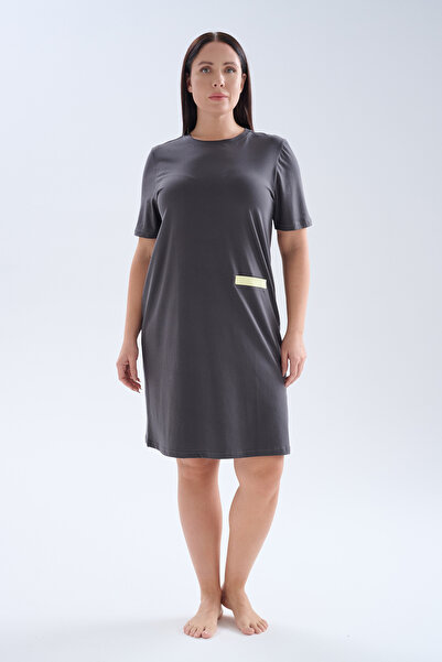 Hays Kadın Plus Size Pamuklu Kısa Kollu Gecelik