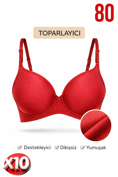 PRUSA İÇ GİYİM Women's Padded (Supported) B Wired t Shaping / Sculpting Red B...