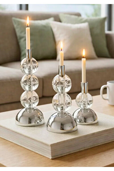 HOMİNG Orlena 3'lü Şamdan Mumluk Seti 242625