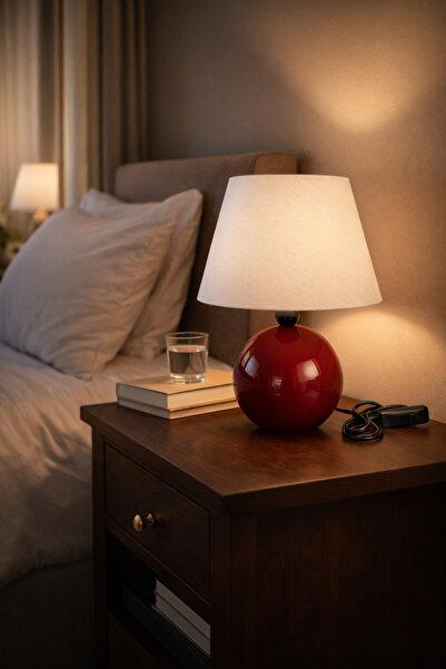 EvLight Lavinya Bordo Metal Lampshade