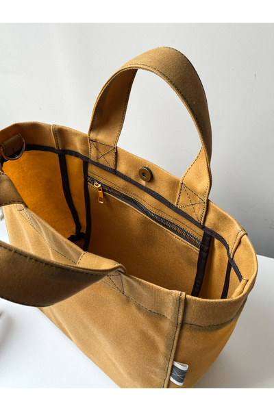 Nora Waxed Canvas Women's Hand and Shoulder Bag Camel