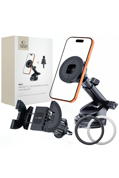 Tech-Protect Μαγνητική Βάση Αυτοκινήτου N62 2 σε 1, Καθολική, Μαύρη