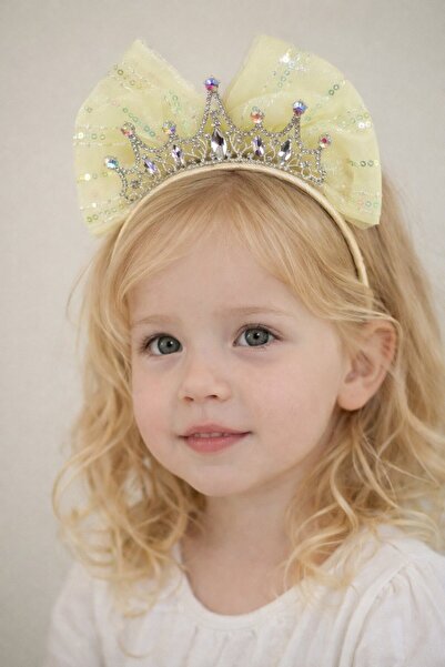 TAKIŞTIR Coroană pentru copii cu detaliu din piatră de culoare galbenă