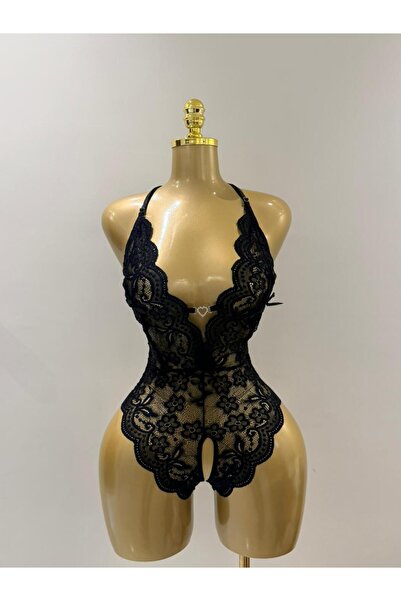 Luraxa ملابس نوم شفافة من الدانتيل بتصميم تيدي مع فتحة رقبة عميقة على شكل V و...