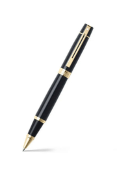 Sheaffer قلم 300 E9325 أسود لامع مع حواف ذهبية اللون Rb