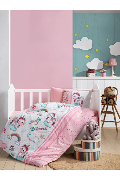 Cotton Box Flanel Bebek Nevresim Takımı Unicorn Pembe
