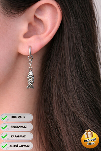 Piercing Market Steel & Silver Steel Special Design Dangle Gift Fish Couple E...