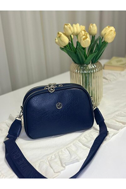 Gamzebags Kadın Çapraz Askılı Çanta 3 Bölmeli Fermuarlı Günlük Mini Çanta