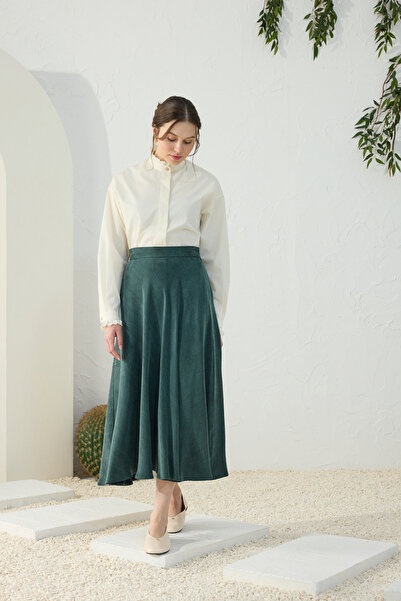 Aker Green Flared Skirt