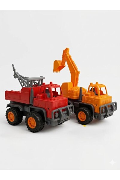 Tıfıl Toys Plastic Friction Powered Construction and Rescue Vehicle Set of 2:...