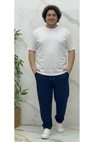 FİTGO Pantaloni de trening pentru bărbați, model Battal Baggy, albastru marin