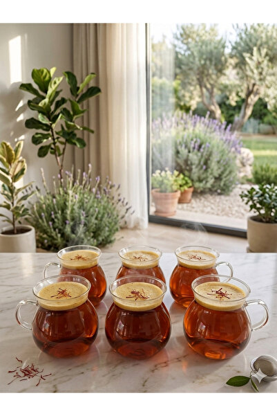 ceviz home züccaciye tekstil ltd şirketi 6'lı Isıya Dayanıklı Modern Cam Kupa...