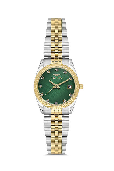FERRO Yellow and Silver Steel Cord Women's Wristwatch Fl21743A-D6 Waterproof ...