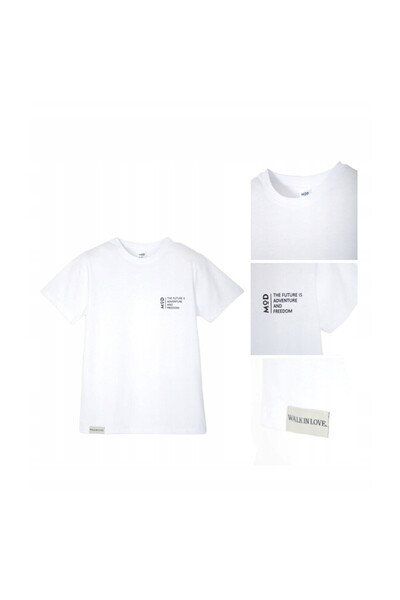 Mod Kids Tricou Baietesc Mod Kids, 158, Alb, Bumbac, Usor si Moale, Confort Z...