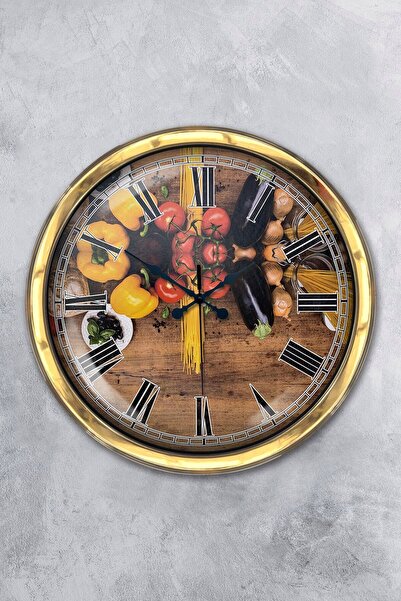 handanca Δώρο 40 εκ. Χρυσό Μεταλλικό Ρολόι Κουζίνας