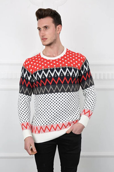 MORADO SE SIENTE PERFECTO Patterned Crew Neck Thick Men's Casual Knit Sweater