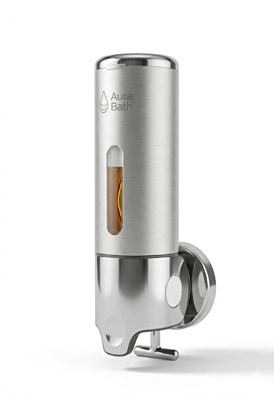 Aura Bath Wall Mounted Liquid Soap Dispenser 500 ml Single Shampoo Shower Gel...