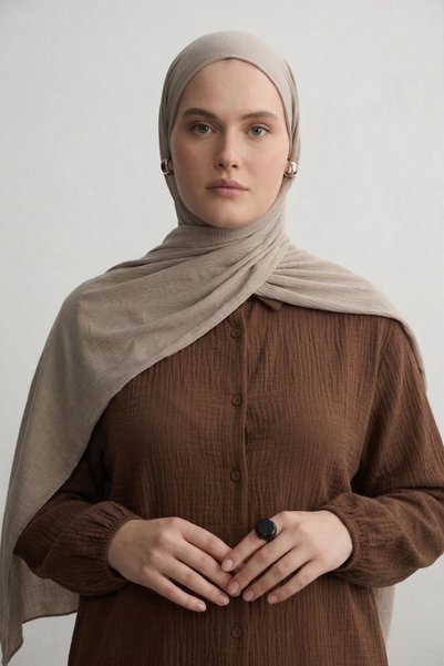 şuranur Tunic Shirt Collar Suit Suitable for Hijab Full Length Buttoned 2XL 6XL