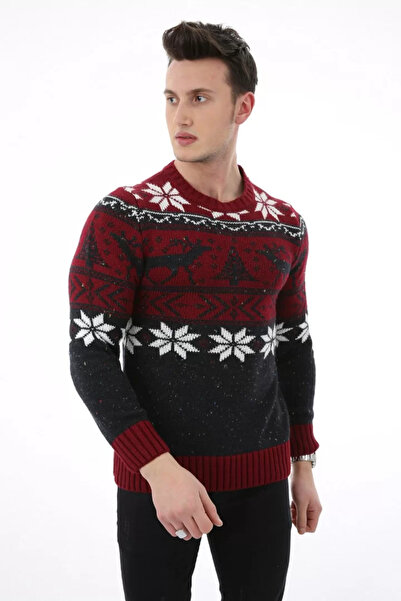 MORADO SE SIENTE PERFECTO Men's Deer and Snow Patterned Winter Thick Casual K...