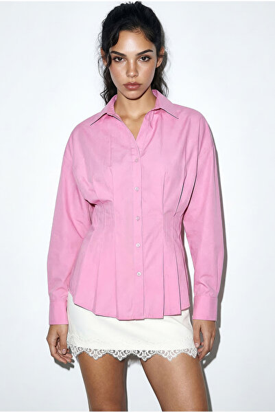 Bianco Lucci Cămașă de damă din poplin, plisată, cu talie ajustabilă 343 6028...