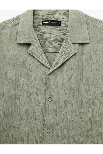 Koton Cămașă cu mânecă scurtă, croială normală, cu guler texturat Apaş