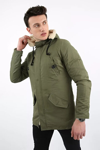 MORADO SE SIENTE PERFECTO Thick Men's Casual Coat with Fur Inside and Removab...