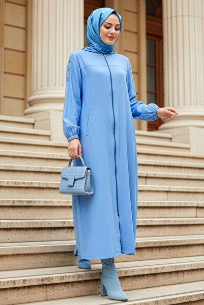 N.S NEVA STYLE Șapcă albastră cu fermoar pentru hijab 53931M