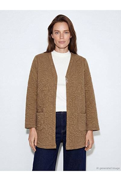 LC Waikiki Hilfa Yeni Sezon V Yaka Kendinden Desenli Kadın Hırka