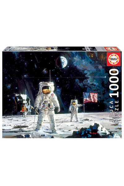 Educa Borras Puzzle cu 1000 de piese - Primii oameni pe Luna, Robert McCall