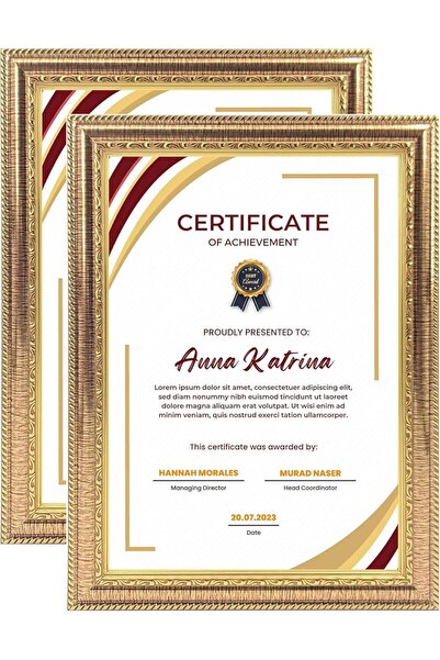 Decorhills FRAMES & DECOR A4 Classic Design Certificate – Wall Mount Tabletop...