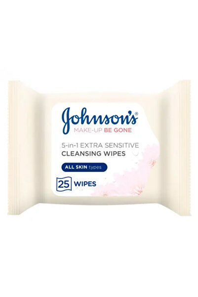 Johnson's مناديل تنظيف الوجه للبشرة الحساسة - 25 منديل