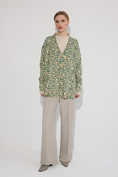 Touché Privé Patterned Gold Buttoned Cardigan