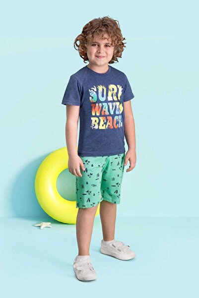 ROLY POLY بدلة برمودا للأولاد من سيرف بيتش باللون الأزرق الداكن