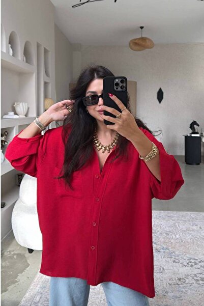 Varyete Women's Comfortable Oversize Airy Fabric Shirt for Daily Wear