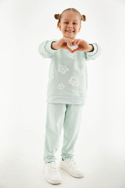 ROLY POLY Rolypoly Flowers Water Green Girls' Tracksuit Set