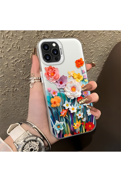 Hontinga iPhone 13 Pro Uyumlu Silikon Kenar Sert Arka Anti Düşme Telefon Kılı...
