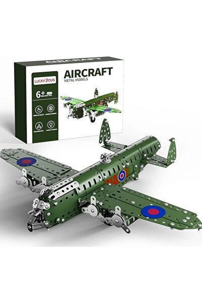 sallma Aole Gainian premium metal construction set, green vintage airplane mo...