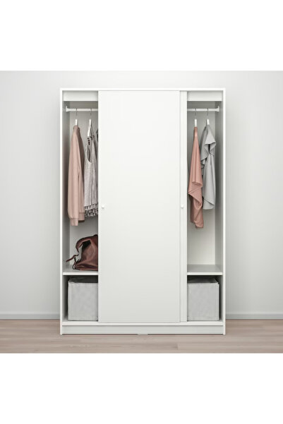 Al Saadah Home Sliding Door Wardrobe, White, 117 x 176 cm