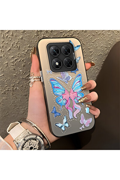 Hontinga Poco X7 Compatible Silicone Edge Hard Back Anti-Fall Phone Case Blue...