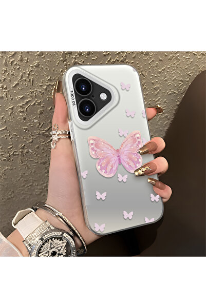 Hontinga iPhone 17 Compatible Silicone Edge Hard Back Anti-Fall Phone Case Bu...